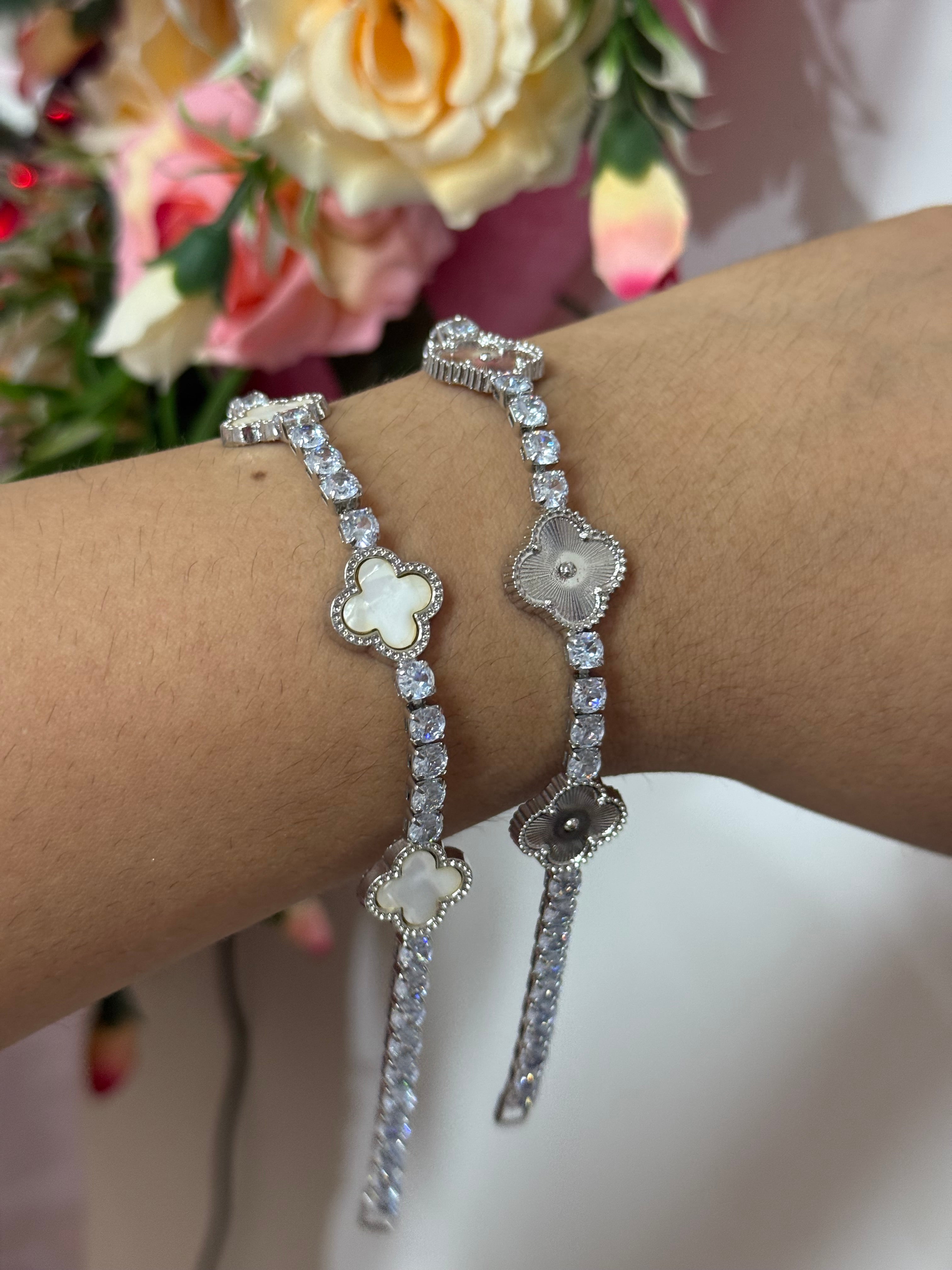 Pulsera Cleef plateada de acero