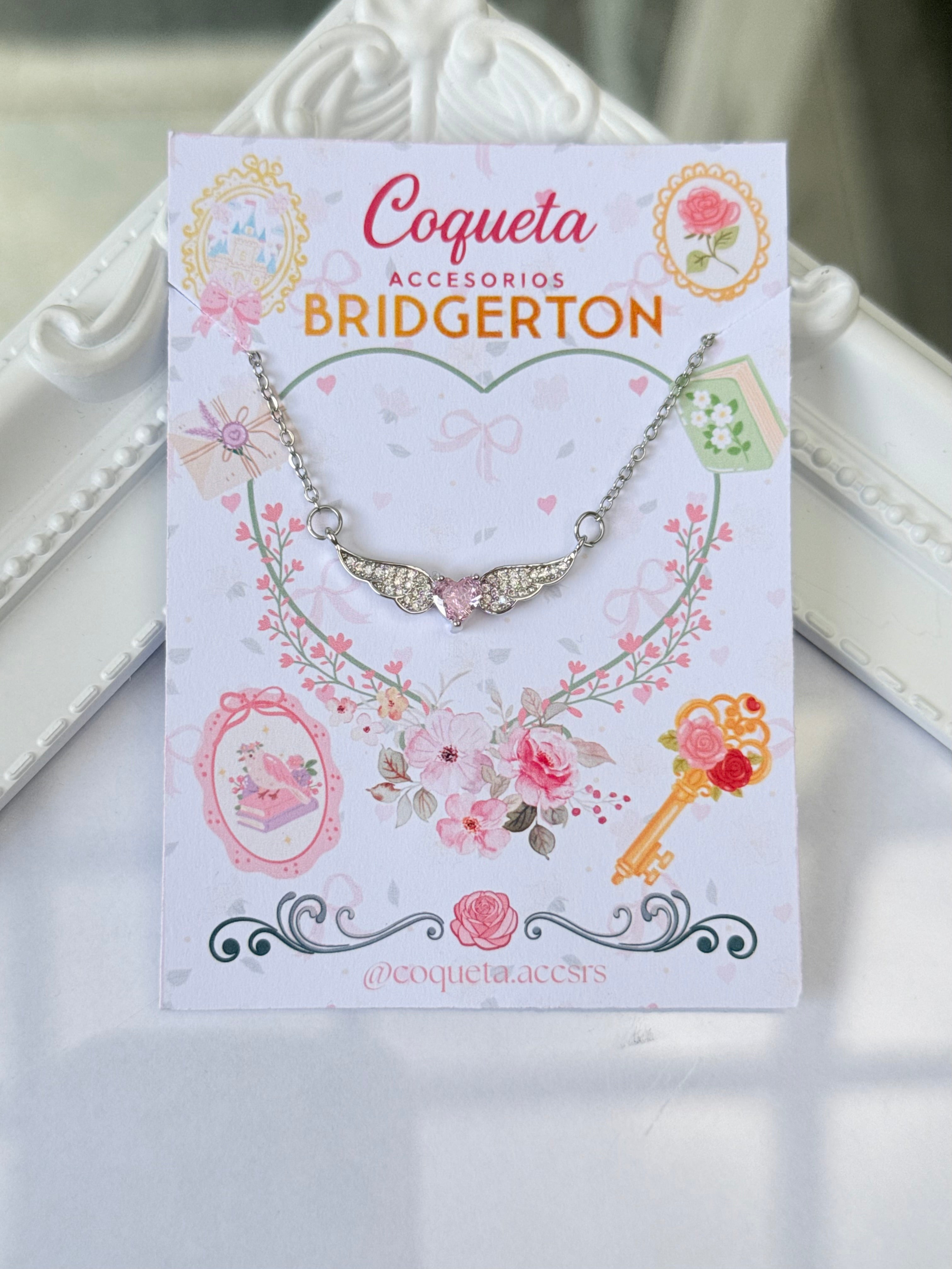 Cadena colección bridgertone corazón con alas