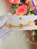 Pulsera Cleef dorada con Strass.