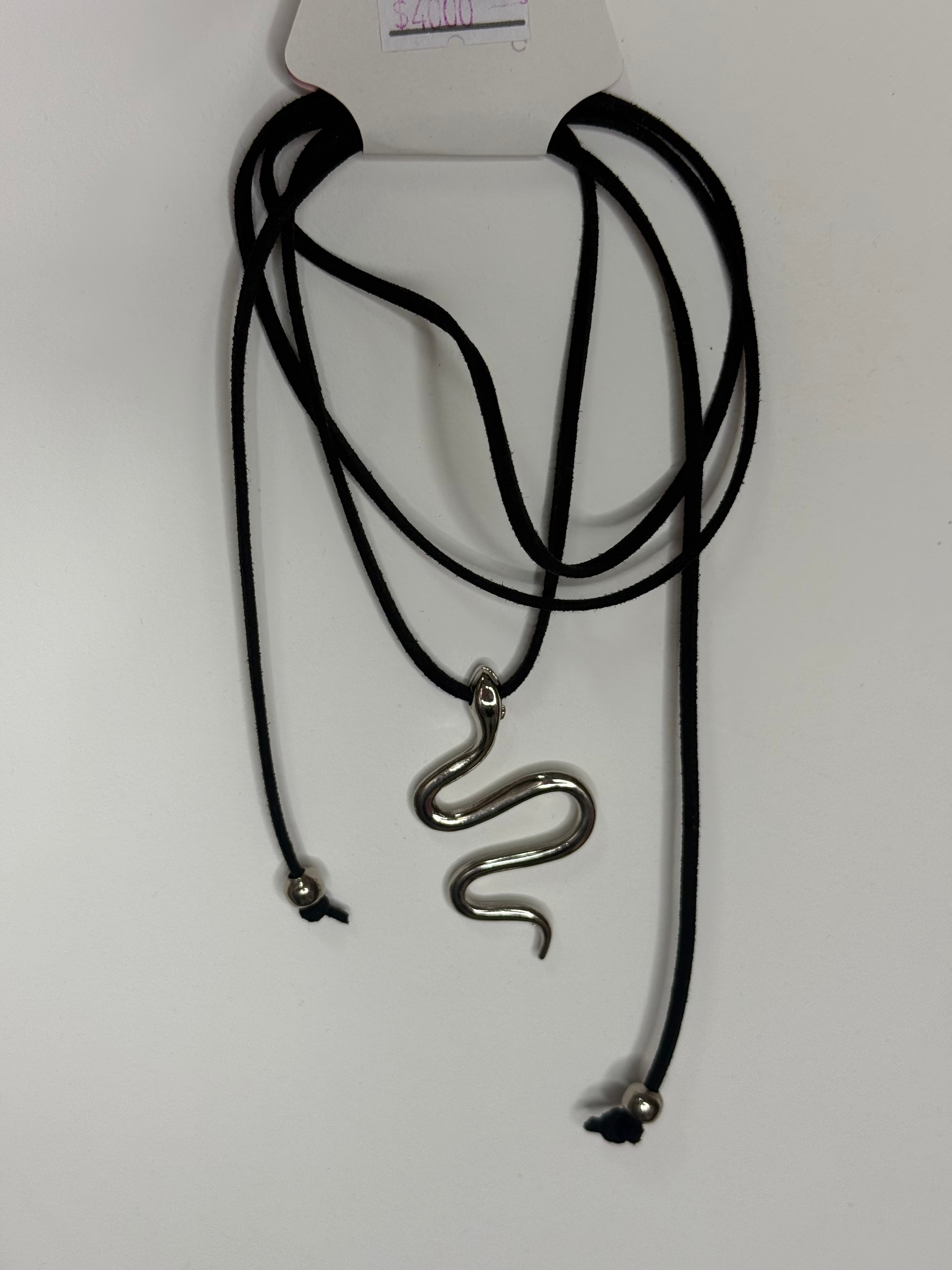 Choker serpiente plateada