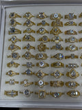 Anillos promesa dorados regulables talles 17 al 20,elegir uno con diamante y uno liso