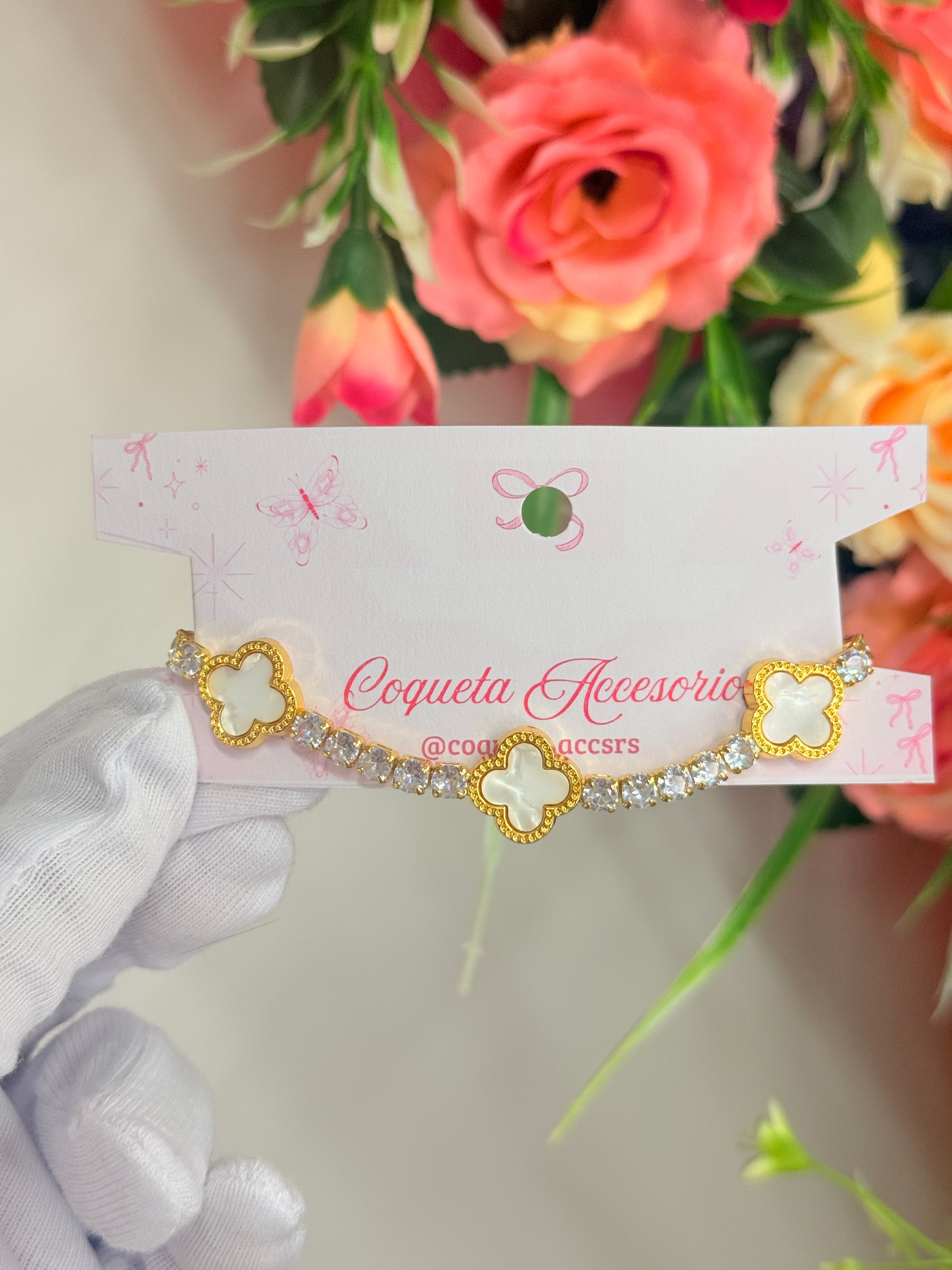 Pulsera Cleef con Strass dorada
