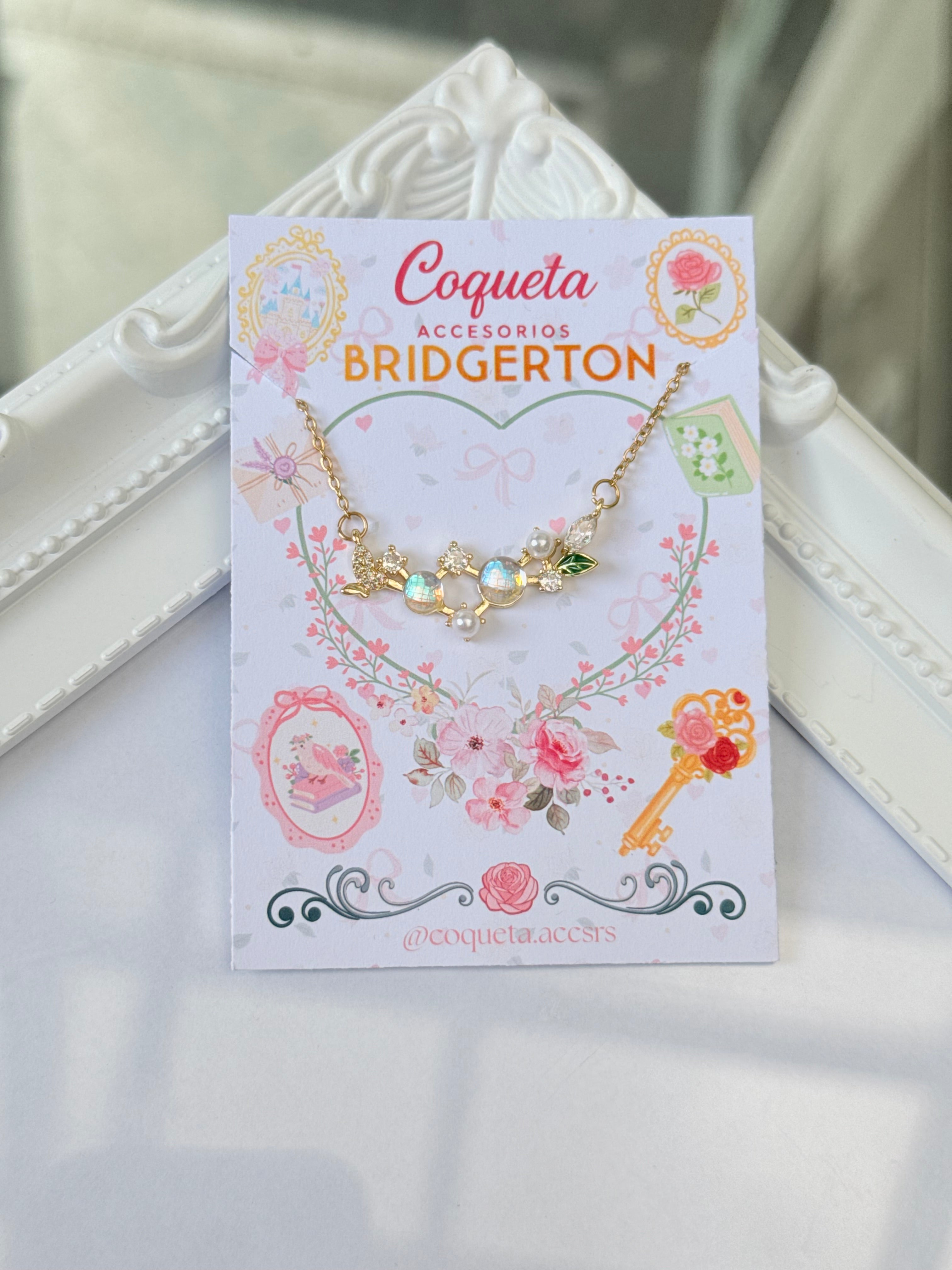 Cadena colección bridgertone jardín de flores dorada