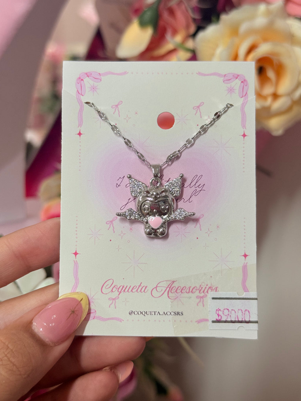 Cadena kuromi plateado