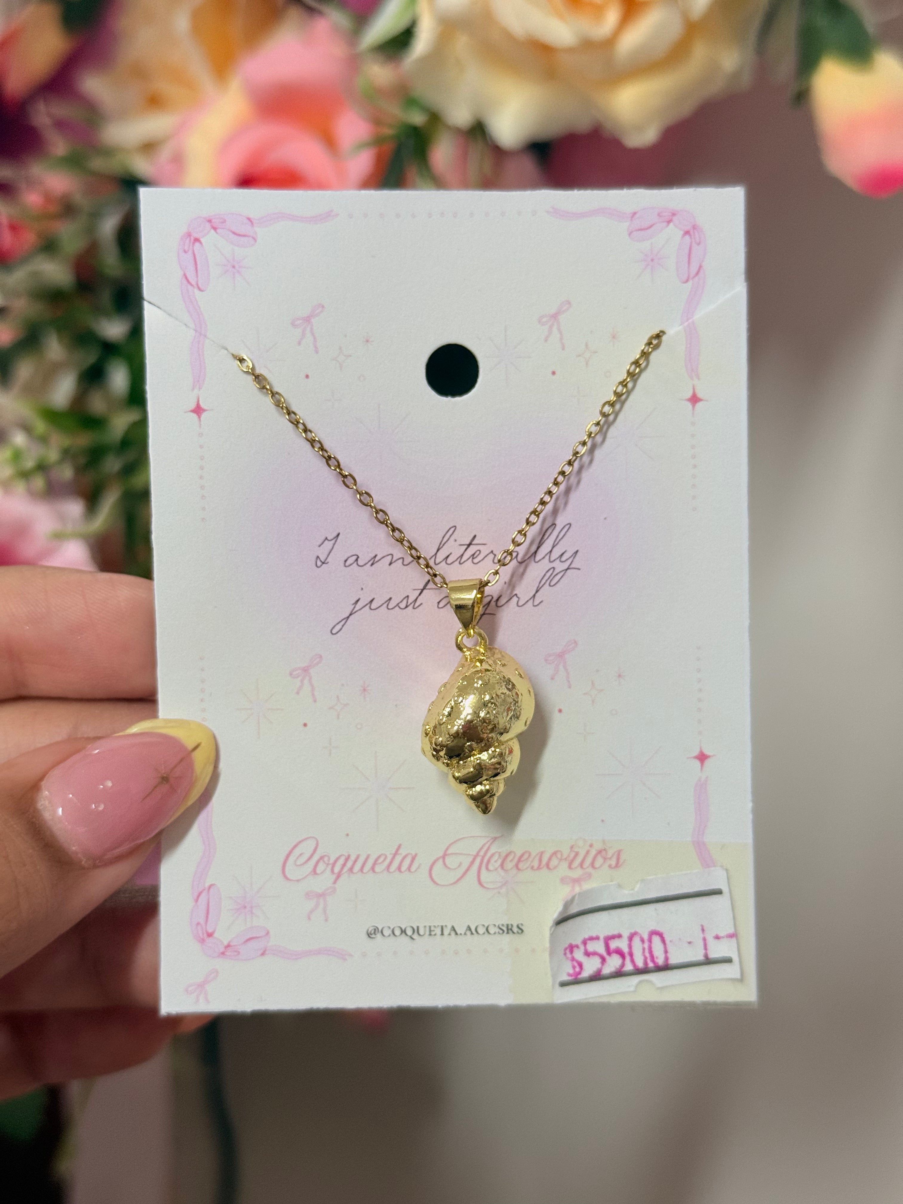 Cadena caracol dorado