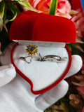 Anillo girasol te amo 100 idiomas regulable 16 al 20