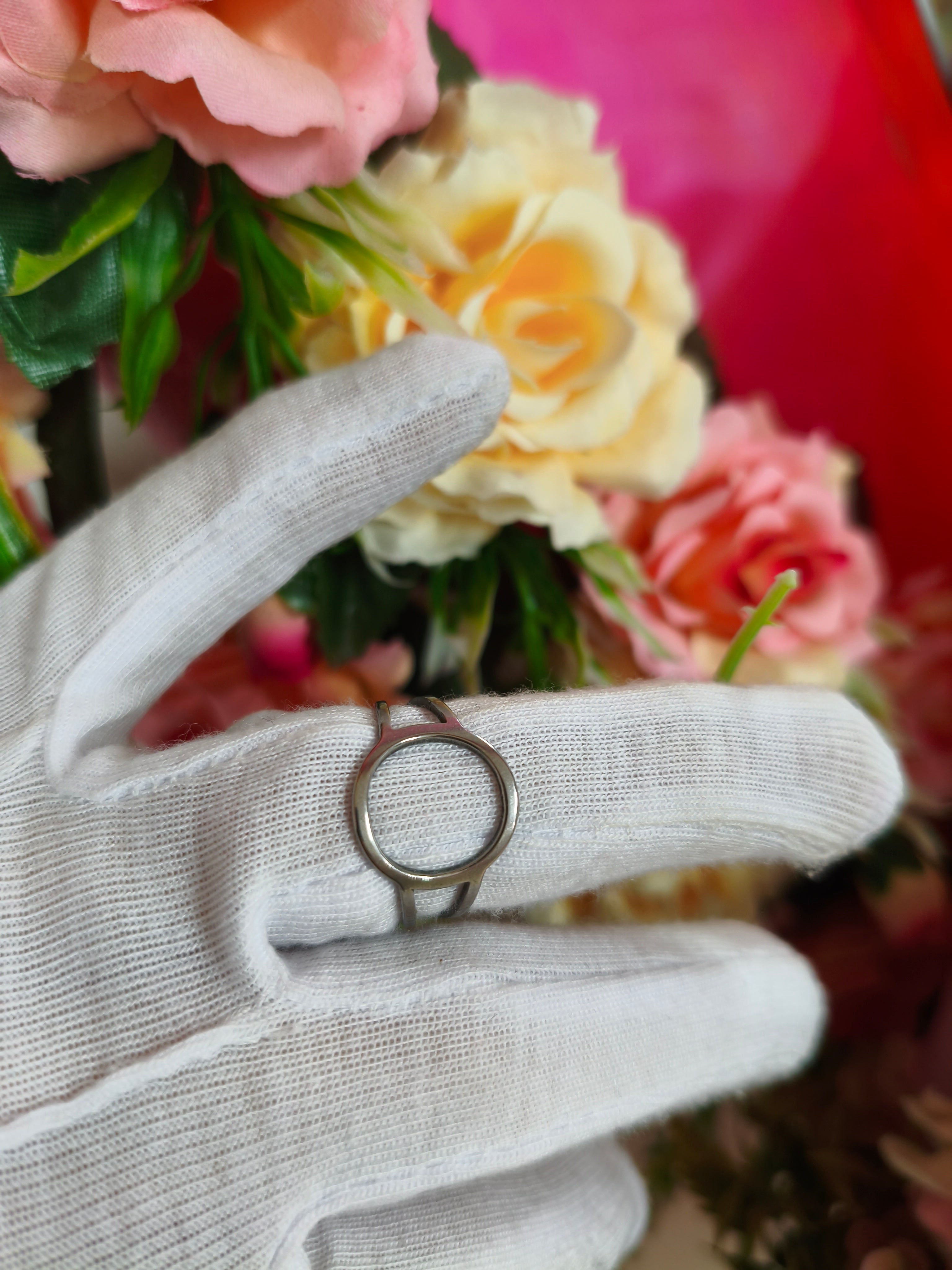 Anillo circulo talle 17 y 19 plateado